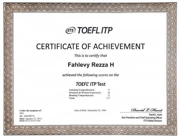 Contoh Sertifikat Toefl - Contohsuratz.net