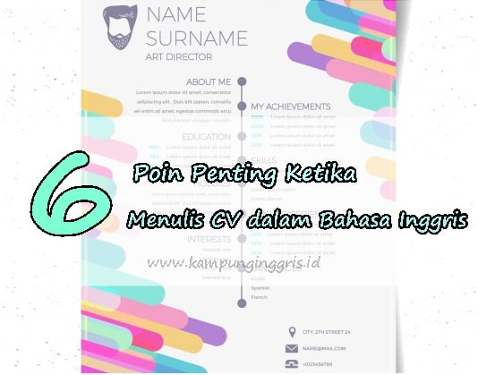 Cv Dalam Bahasa Inggris