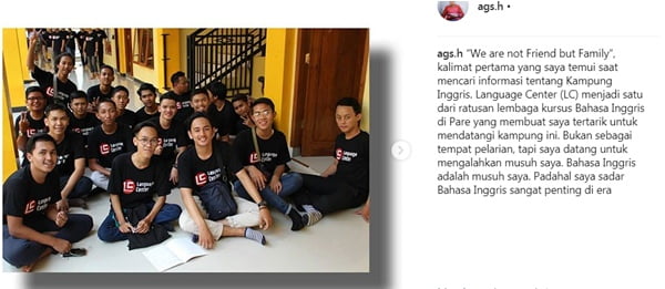 Datang ke lc untuk mengalahkan musuh terbesar saya yaitu bahasa inggris - (agus haerani - banten) 2 juara 3 writing competition kampung inggris lc