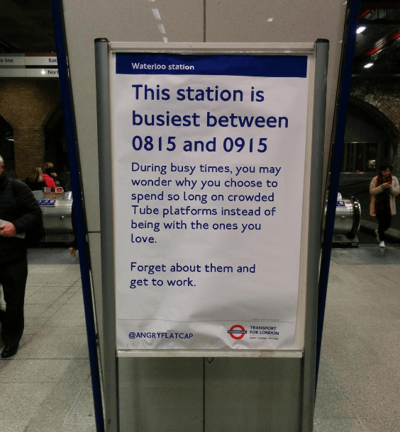 British humour adalah... Apa ya? Ini jawabannya buat kamu 1 Contoh British Humour di Salah Satu Stasiun di London