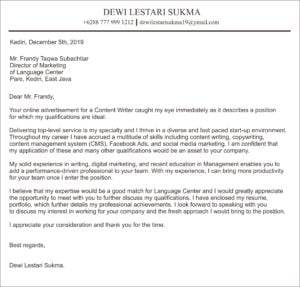 Cara Menulis Application Letter dalam Bahasa Inggris