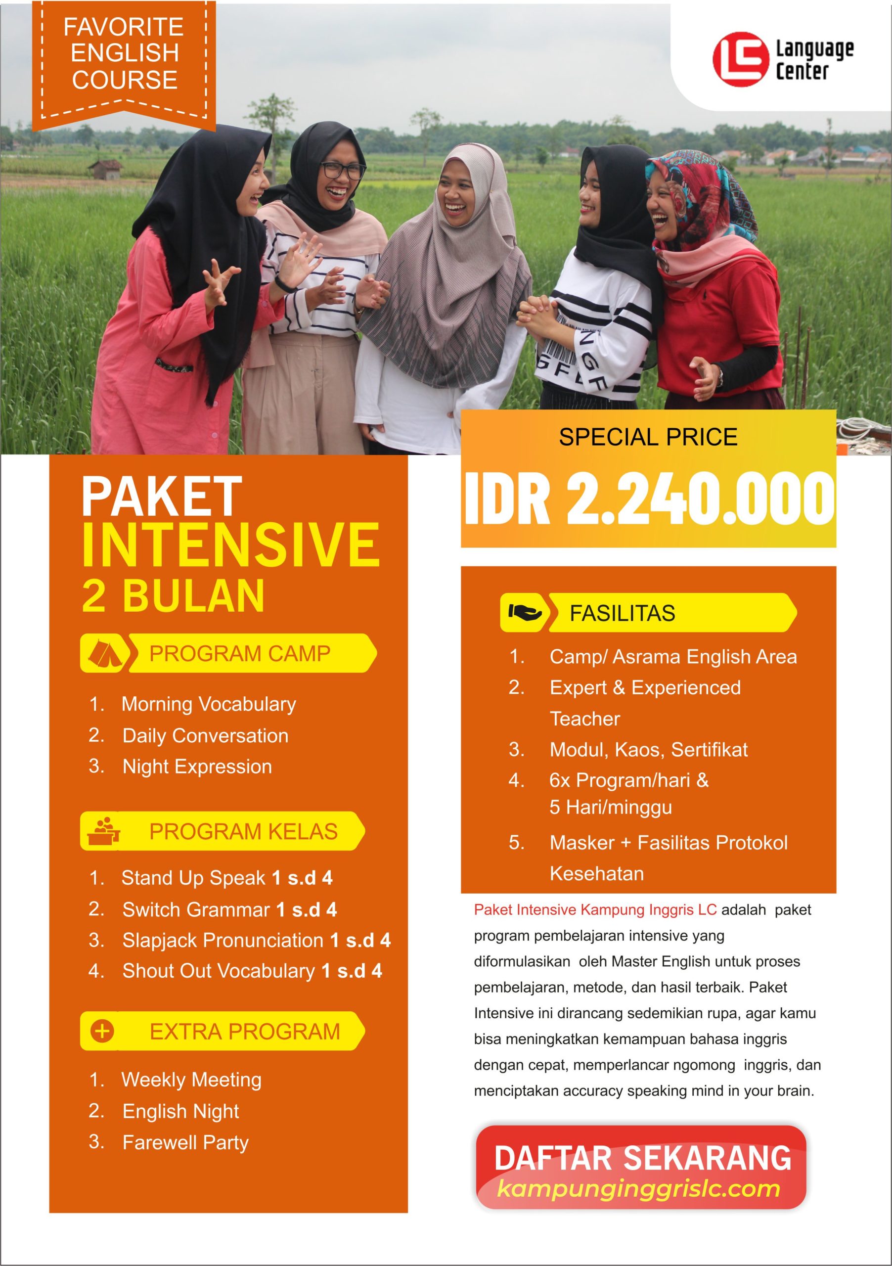 Paket Intensive 2 Bulan Kampung Inggris LC Paket Intensive 2 Bulan Kampung Inggris LC